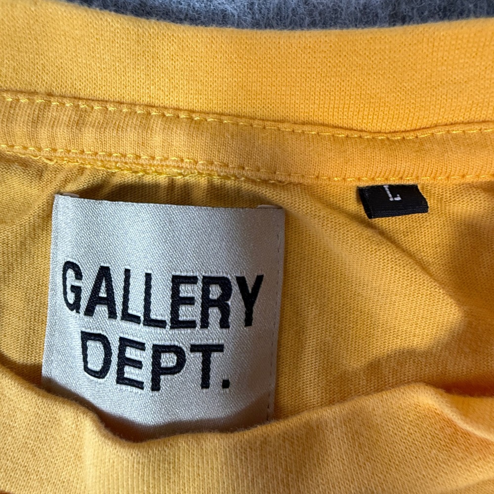 Gallery Dept T-Shirt Mens L Yellow Short Sleeve Hollywood CA Graphic Tee - Picture 2 of 8